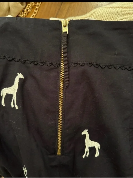 Anthropologie Black Embroidered Giraffe Pencil Skirt - Picture 3 of 3